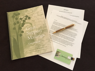 Grief support mailings and educational enclosures